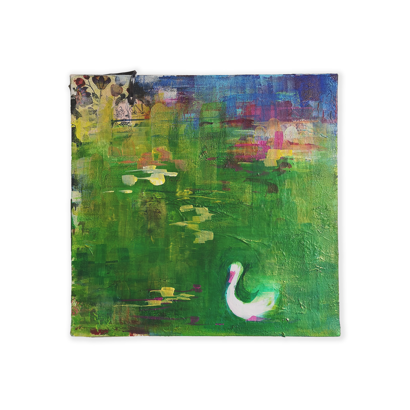And i England - maleri / kollasje (30 x 30 cm)