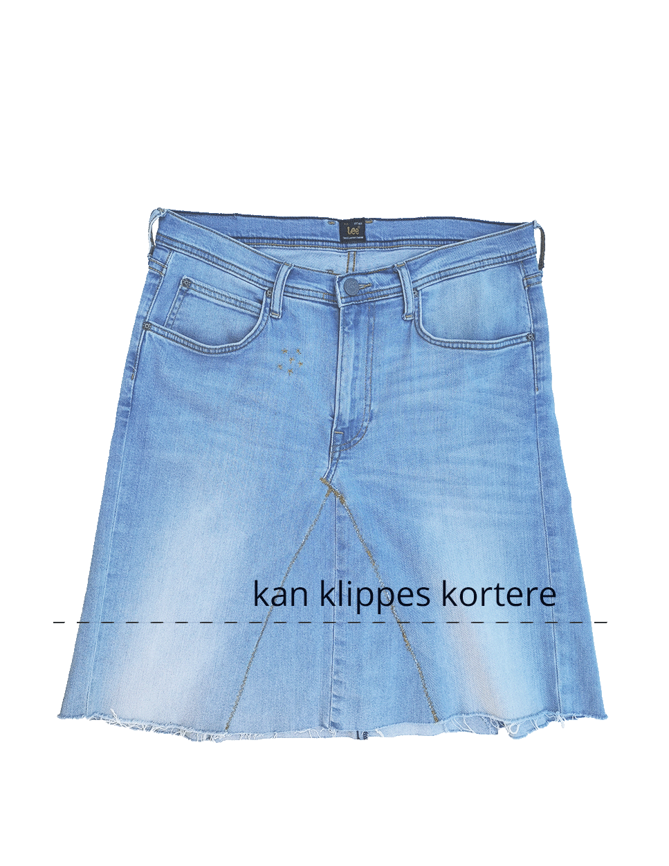 Dame skjørt - lyseblå jeans - str M