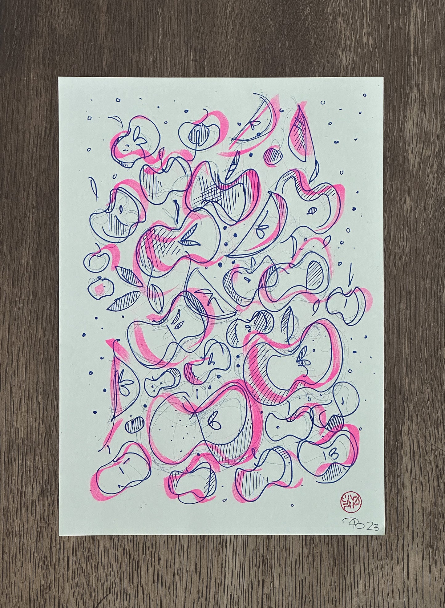 På slang - små epler (risoprint)
